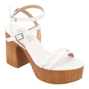 Journee Women's Emerynn Platform Sandals White Size 8 1/2